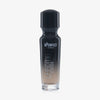 Eine halb transparente halb schwarze Flasche Chroma Cover Foundation Matte in der Farbe W5 vor weißem Hintergrund.